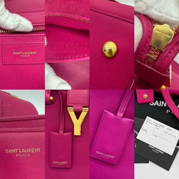 Authentic Yves Saint Laurent pink small cabad tote in smoot calfskin leather - Picture 14 of 15